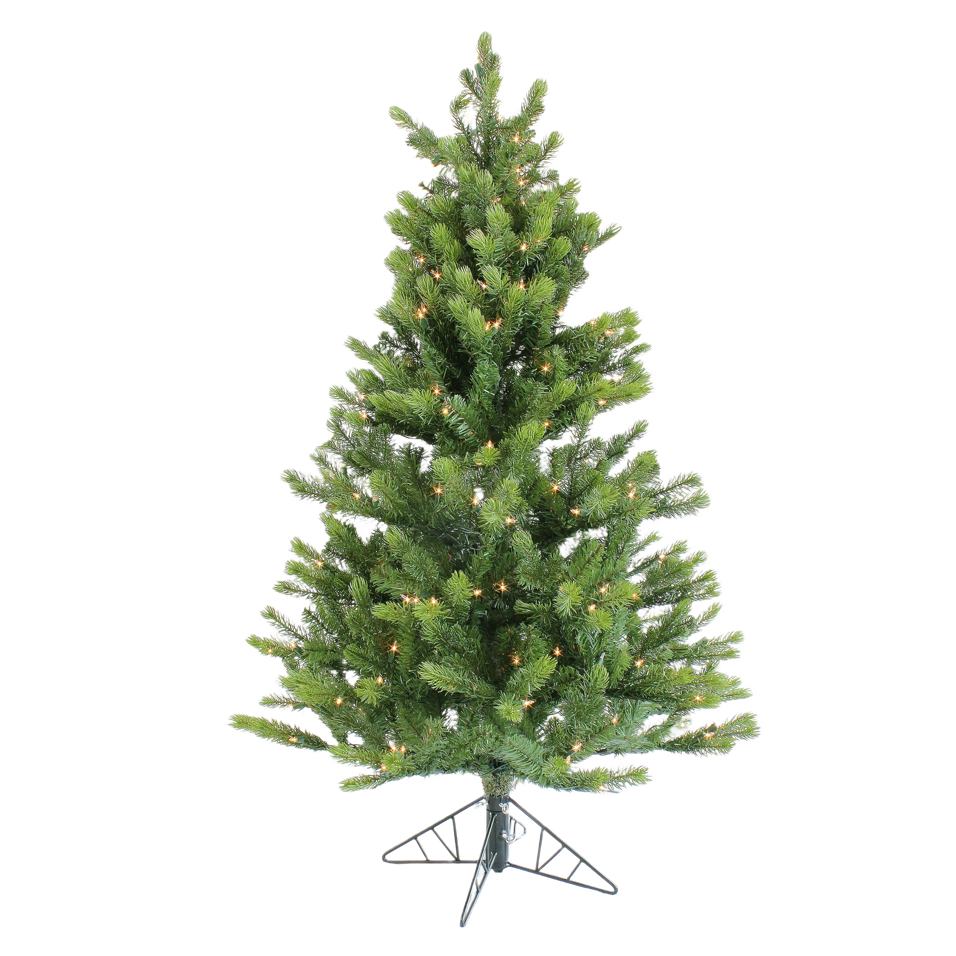 4.5 ft artificial pine Christmas tree with clear incandescent lights, full branches ideal for holiday decor collections