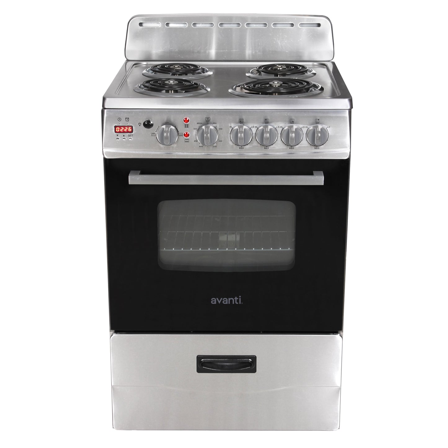 Avanti 24" Electric Range Oven with Framed Glass Door - Stainless Steel