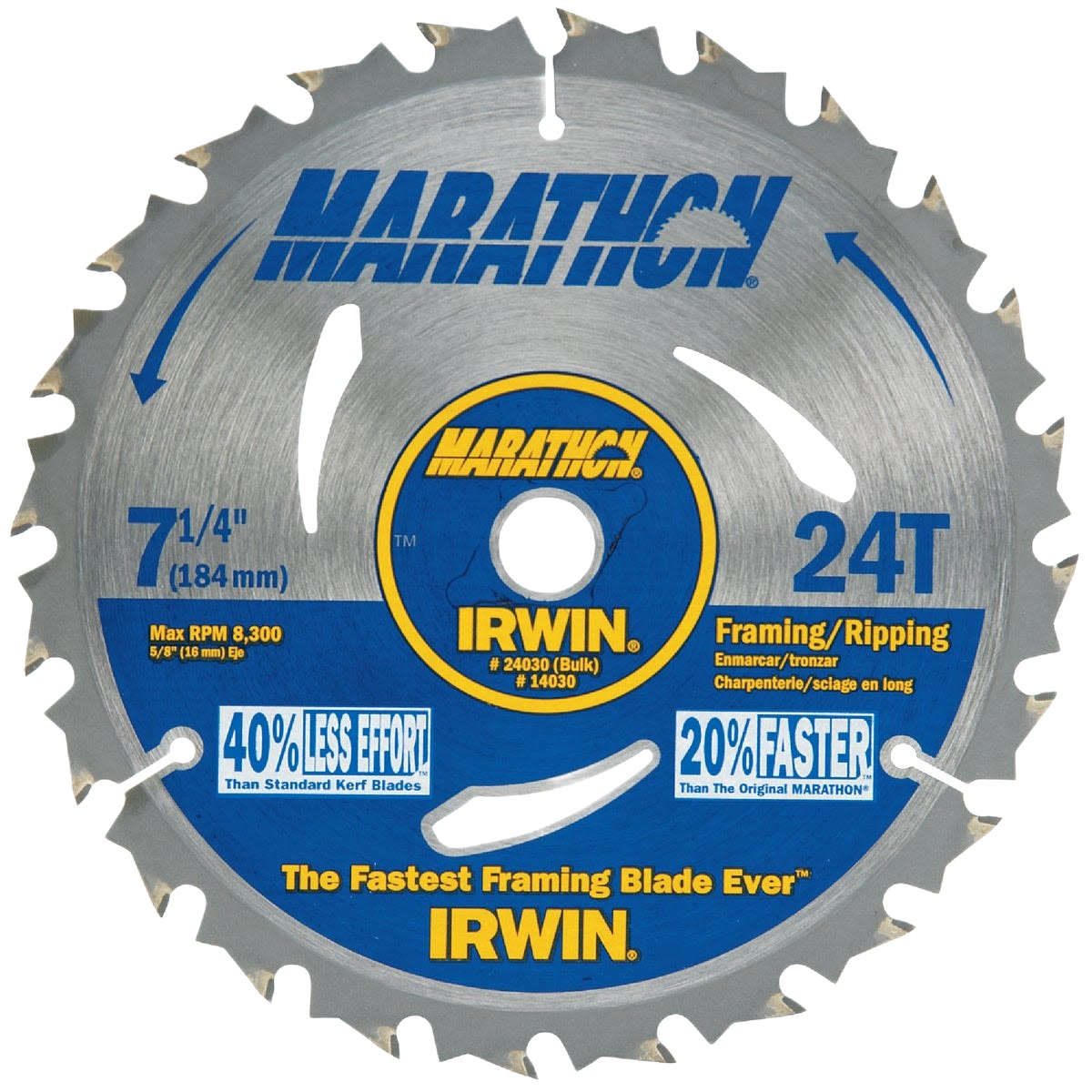 7-1/4 inch 24-tooth circular saw blade for framing and ripping in woodworking and power tool accessories collections
