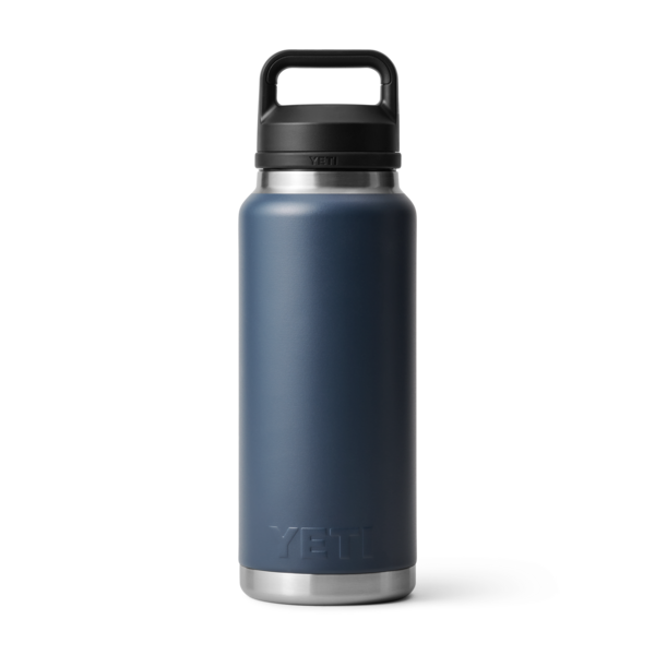 Matte navy stainless steel insulated 36 oz bottle with black chug cap from Drinkware and Kitchen & Kitchenware under $100