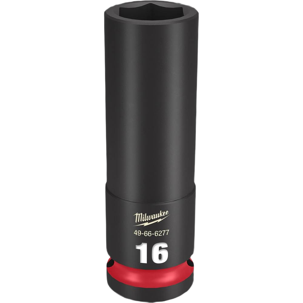 16-mm deep six-point impact socket with 1/2-inch drive, designed for heavy-duty hand tools and woodworking tasks under $50 collections