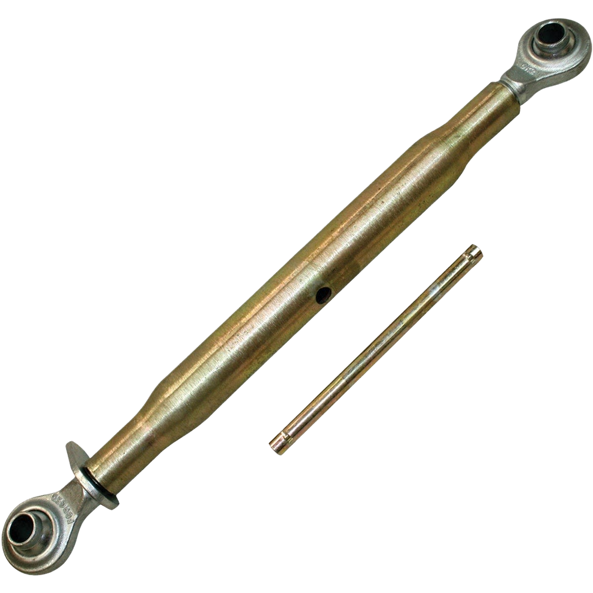 Forged steel adjustable top link with yellow zinc finish for Category 1 hitches in parts and home improvement tools