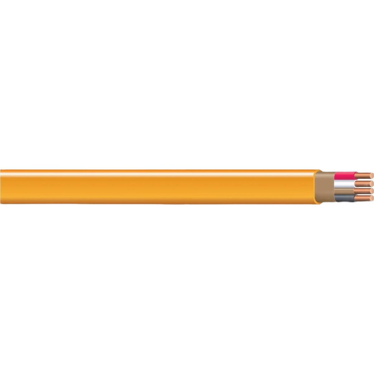 Solid orange electrical wire with three copper conductors, used for building wire and home improvement projects