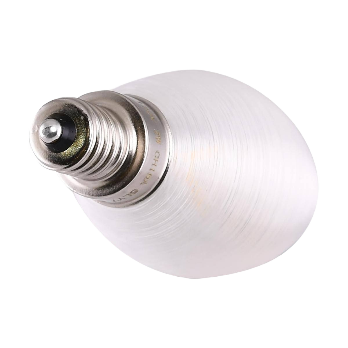 Satin spun finish LED light bulb with candelabra base for energy-efficient lighting in electrical and home improvement collections