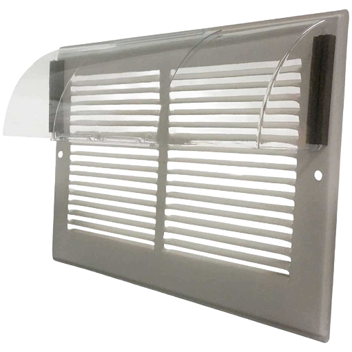 Clear plastic heat and air deflector attached to vent cover for improved air flow in home improvement collections