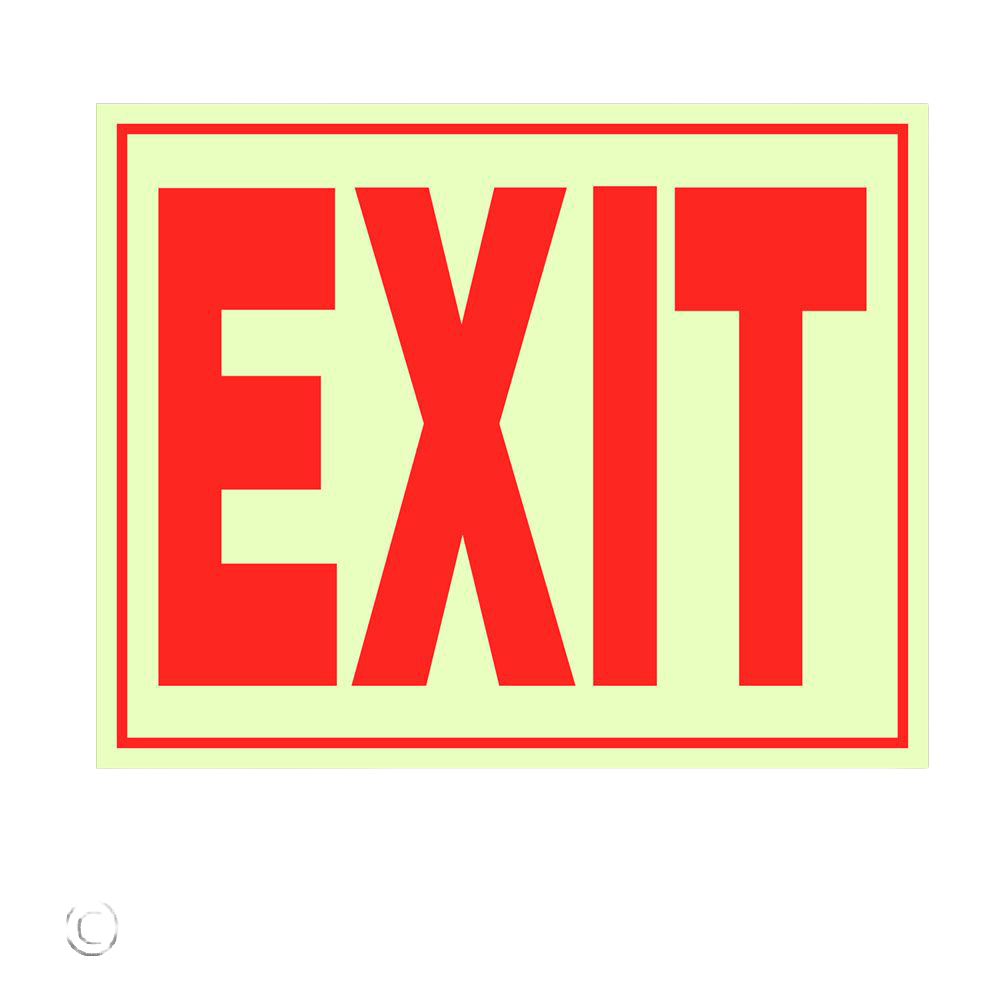 Hillman Glow In The Dark Exit Sign, 8 in. x 11 in.