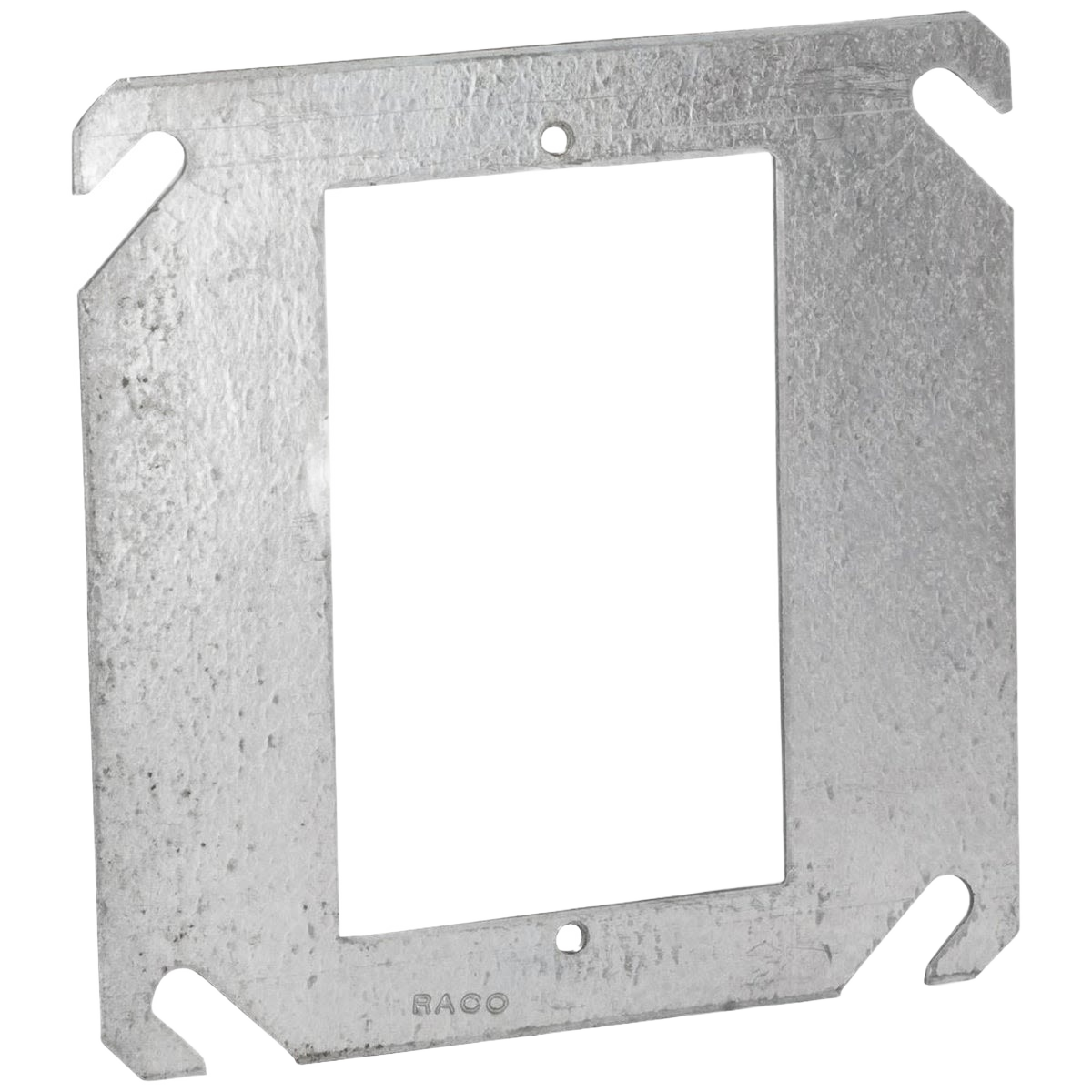 Galvanized steel single-device mounting plate for 4-inch square electrical boxes in home improvement collection
