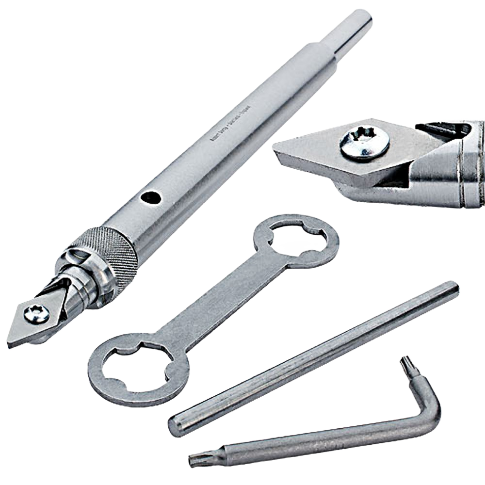 Metal Sorby woodworking tool shank with detail point cutter and included wrenches for tool adjustment under $100 collection