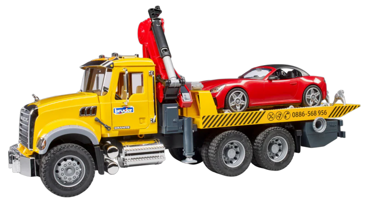 Bruder MACK Granite Tow-Truck w/ Roadster