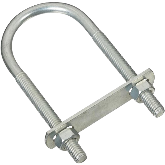 Zinc-plated round U bolt with nuts for fastening in hardware, fasteners, and lumber building materials collections under $50