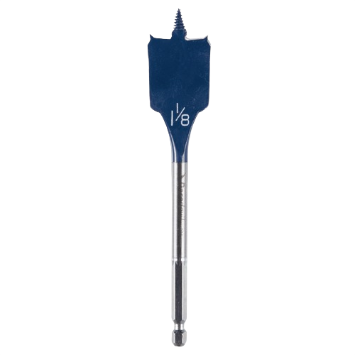 1-1/8 inch steel spade bit with threaded tip for wood drilling in power tool accessories and home improvement collection