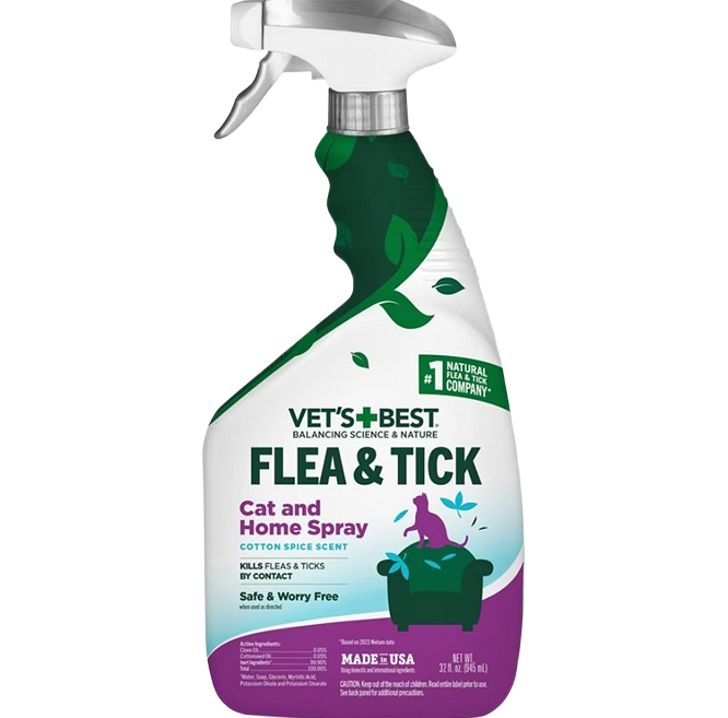 Spray bottle of plant-based flea and tick spray for cats, part of Pet & Animal and Farm & Pet collections under $50