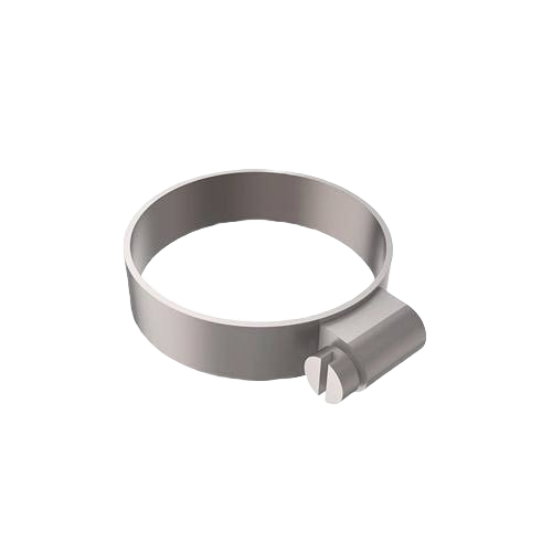 Metal worm gear hose clamp with adjustable screw for secure fittings in John Deere parts and lubricants collection