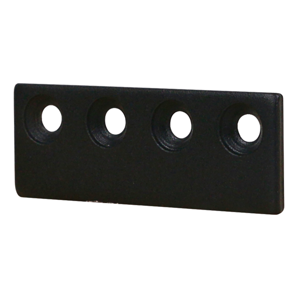 Matte black connection adaptor with four holes for barn door hardware in door accessories and home improvement collections