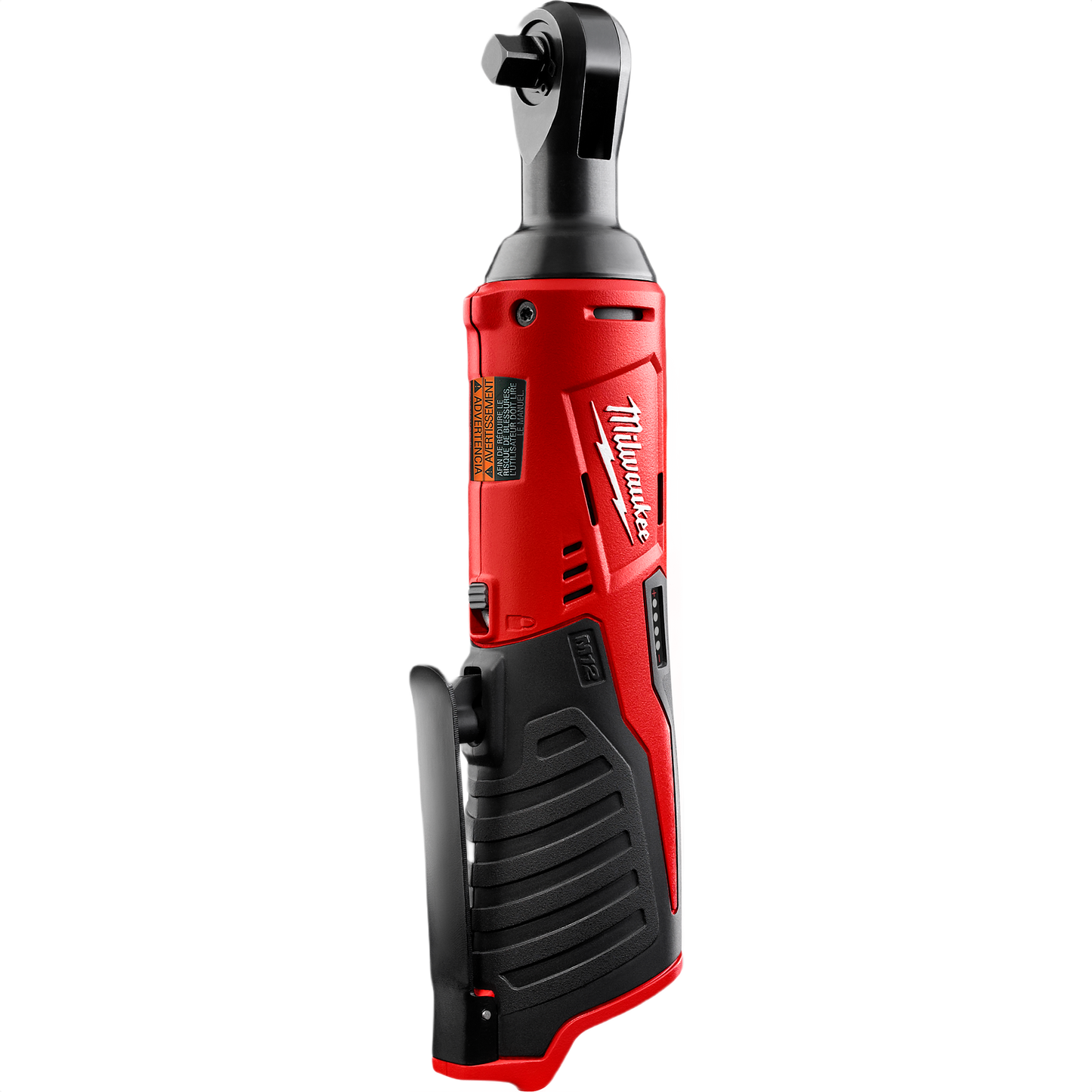 Red and black cordless ratchet with ergonomic grip designed for efficient use in tools and home improvement tasks