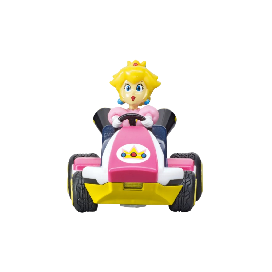 Mini Princess Peach driving pink and yellow kart toy from Vehicles & Remote Controlled Toys under $50 collection
