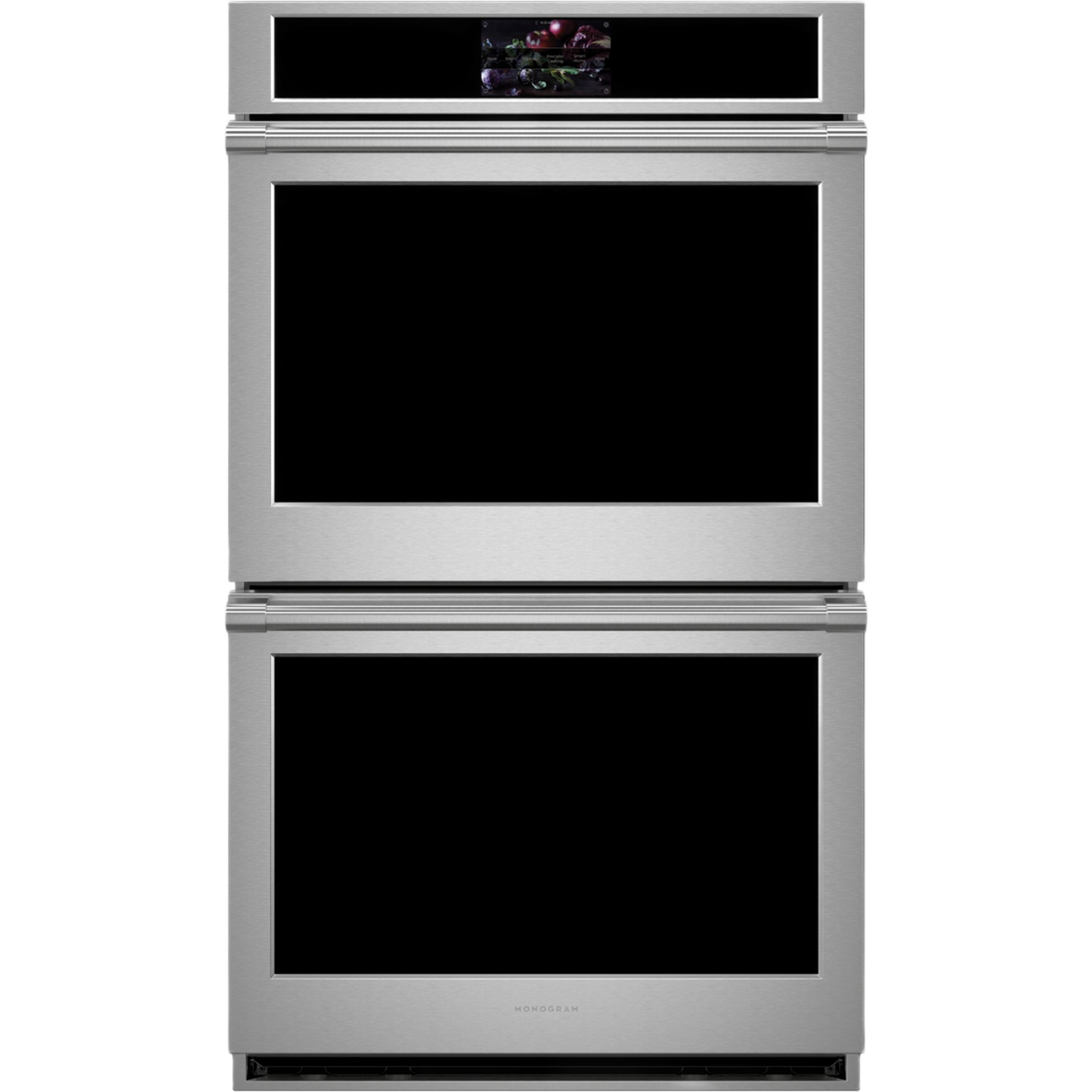 Stainless steel double wall oven with digital control panel for kitchen appliances and home improvement collection