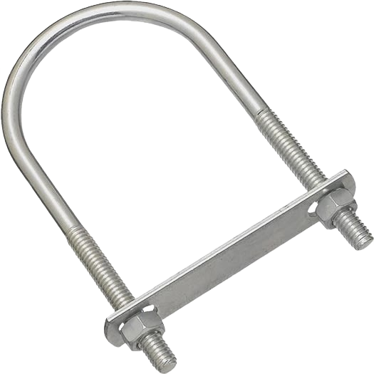 Zinc round U bolt with threaded ends and nuts for fastening in hardware and lumber building materials collections under $50