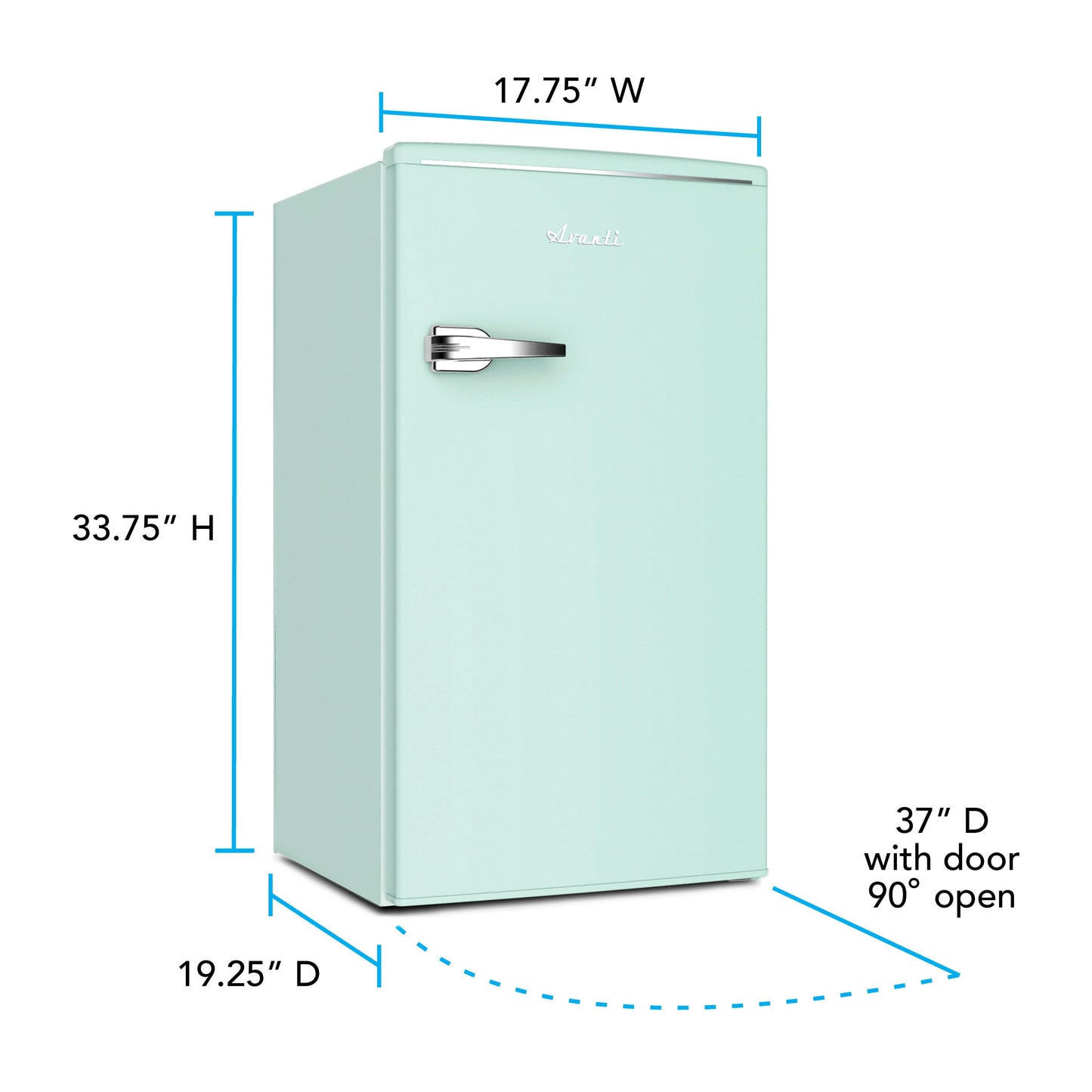 Avanti 3.0 Cu. Ft. Retro Compact Refrigerator - Seafoam Green