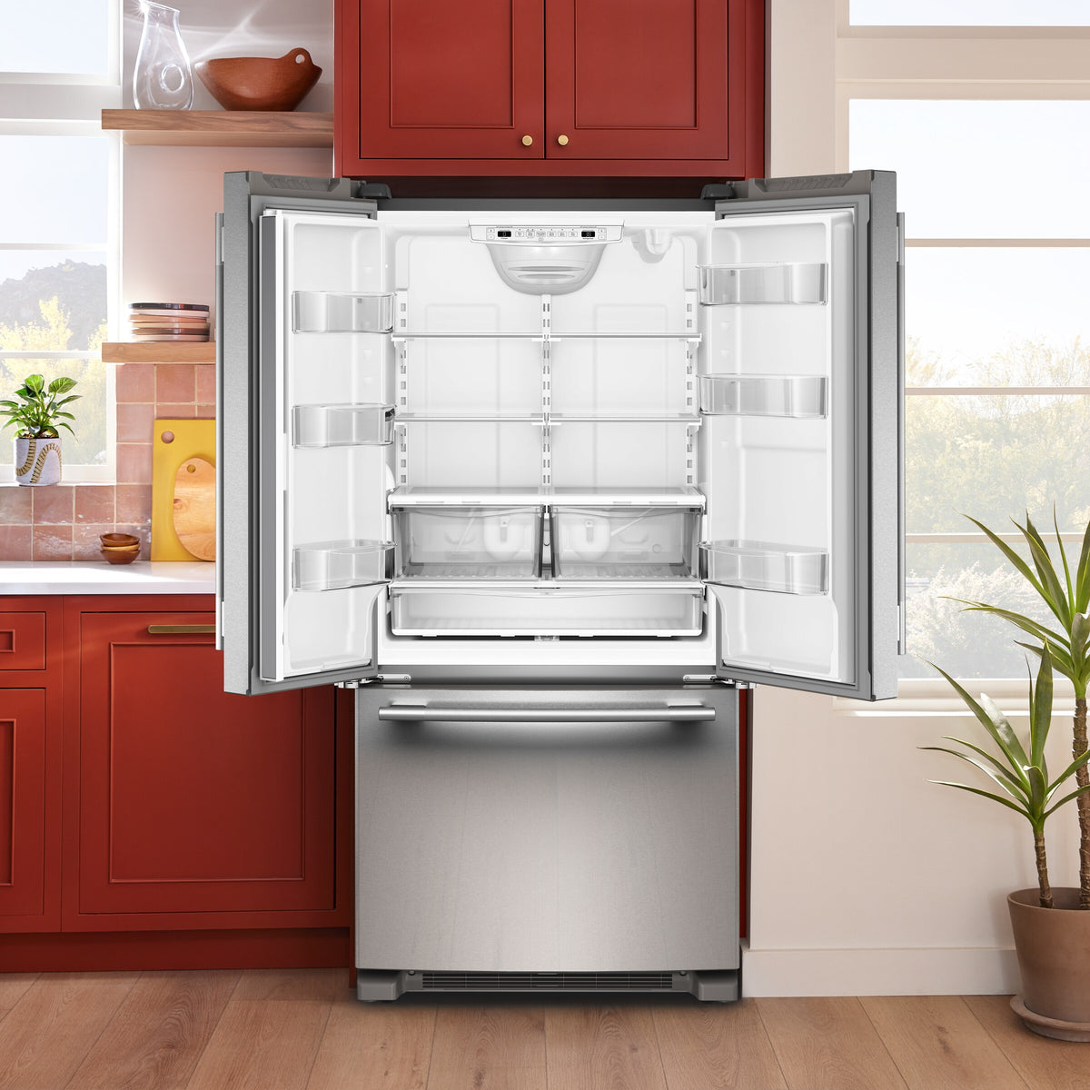 22 Cu. Ft. 33-Inch Bottom Mount Refrigerator with Right Door Swing in PrintShield® Stainless Steel
