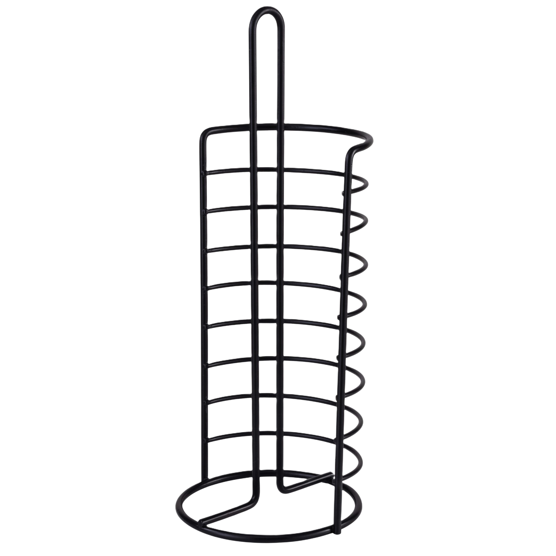 Black metal toilet paper holder stand for bathroom organization in accessories and home improvement collections under $50