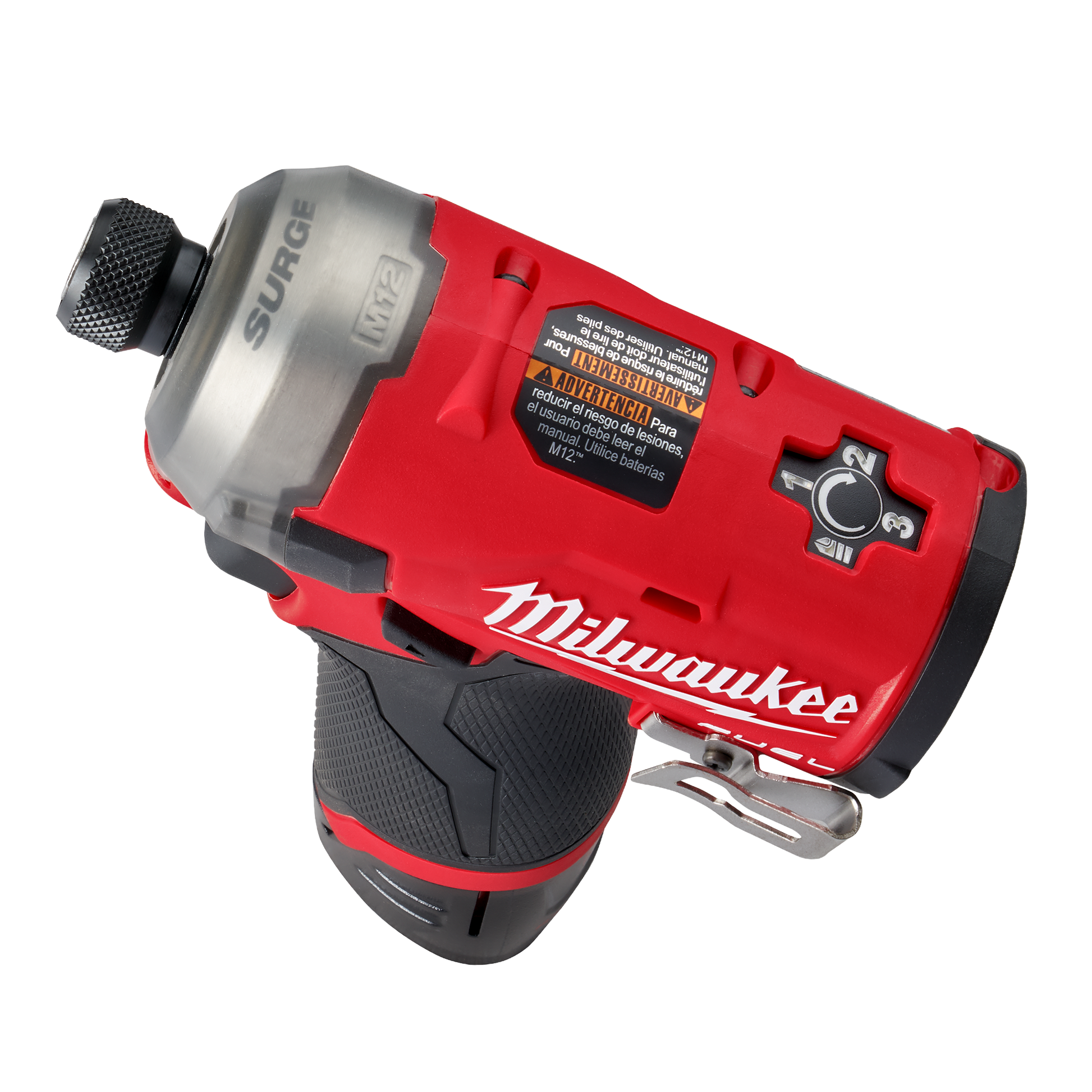 Red and black Milwaukee M12 FUEL SURGE 1/4" hex hydraulic driver for power tools in home improvement collection