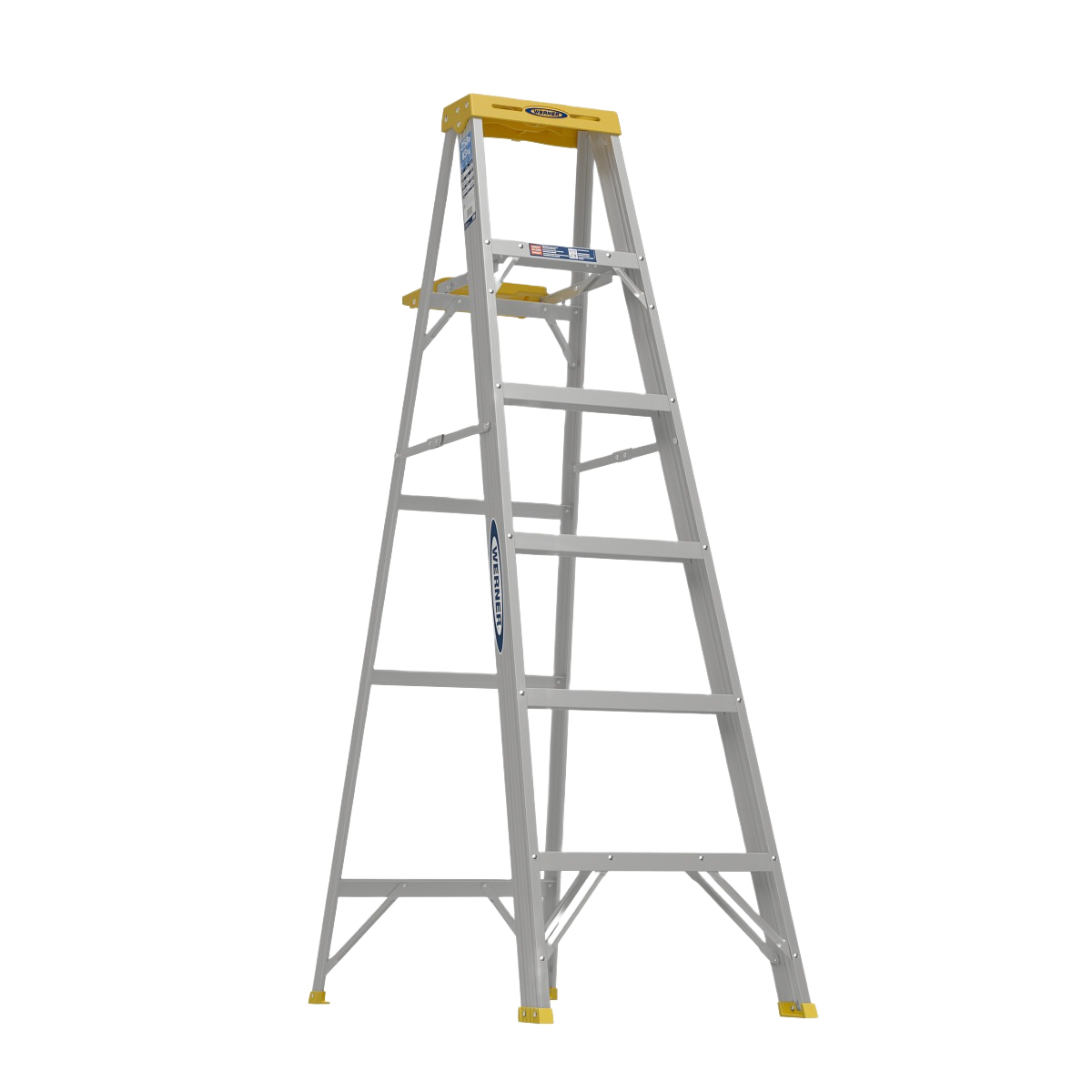 Werner 6 ft. Aluminum Type I Step Ladder, 250 Lb. Capacity