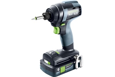 Cordless compact impact driver with ergonomic grip and battery for power tools and home improvement collections