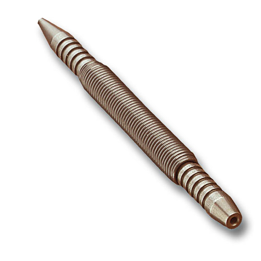 Metal nail starter tool with grooved body for precise hammering in woodworking and home improvement tasks