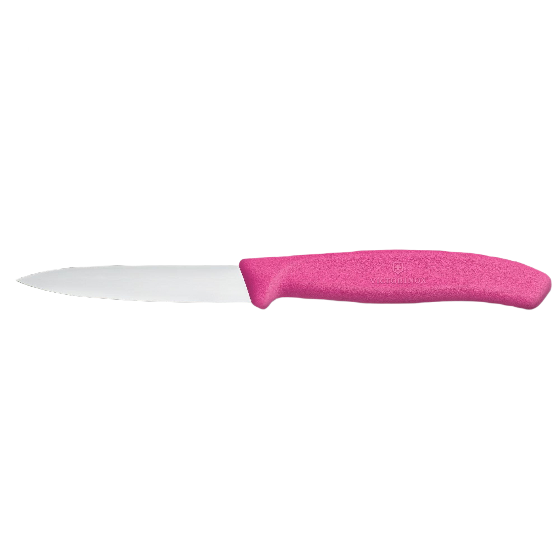 Sharp kitchen paring knife with 3-inch stainless steel blade and pink ergonomic handle in cooking utensils collection