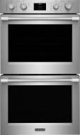 Stainless steel 30" double wall oven with Total Convection, featuring digital display and knob controls from kitchen appliances collection.