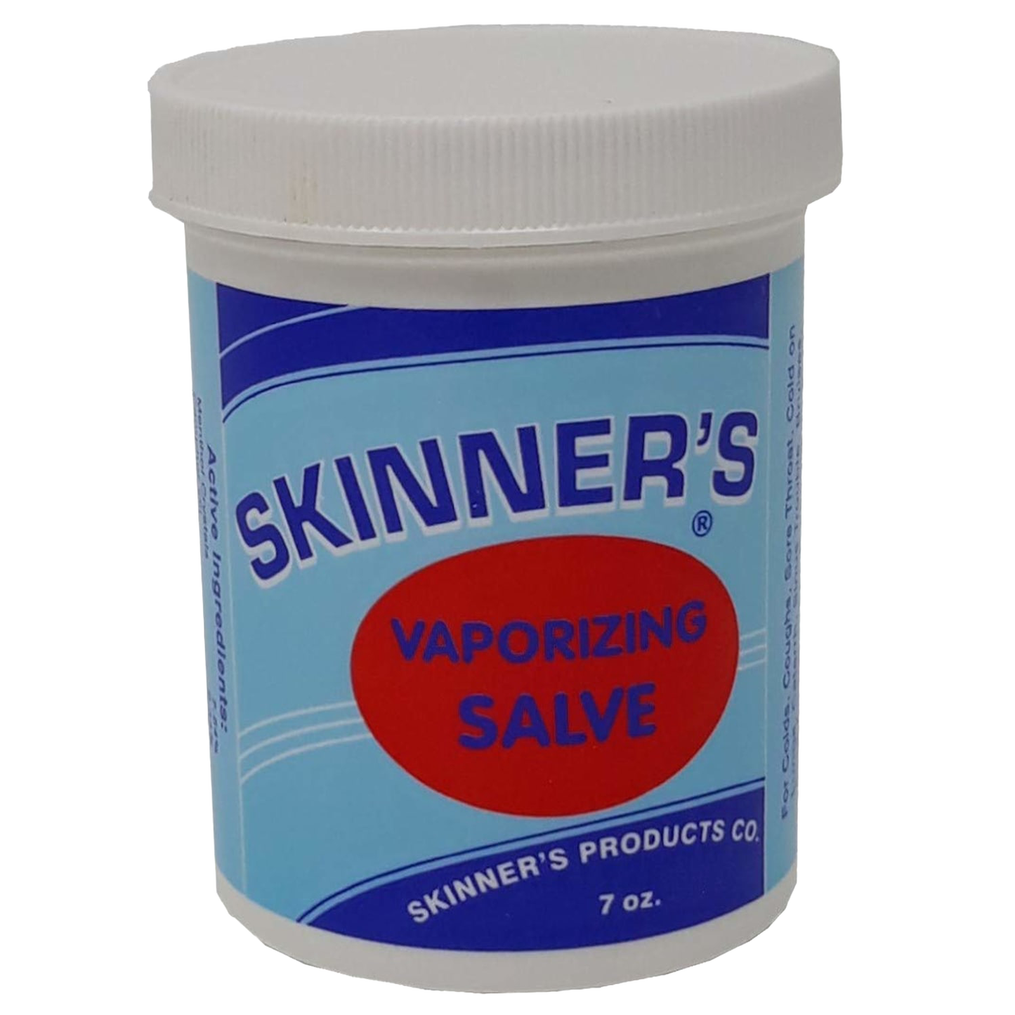 White plastic container of Skinner's vaporizing salve with a blue label, part of health and beauty under $50 collection