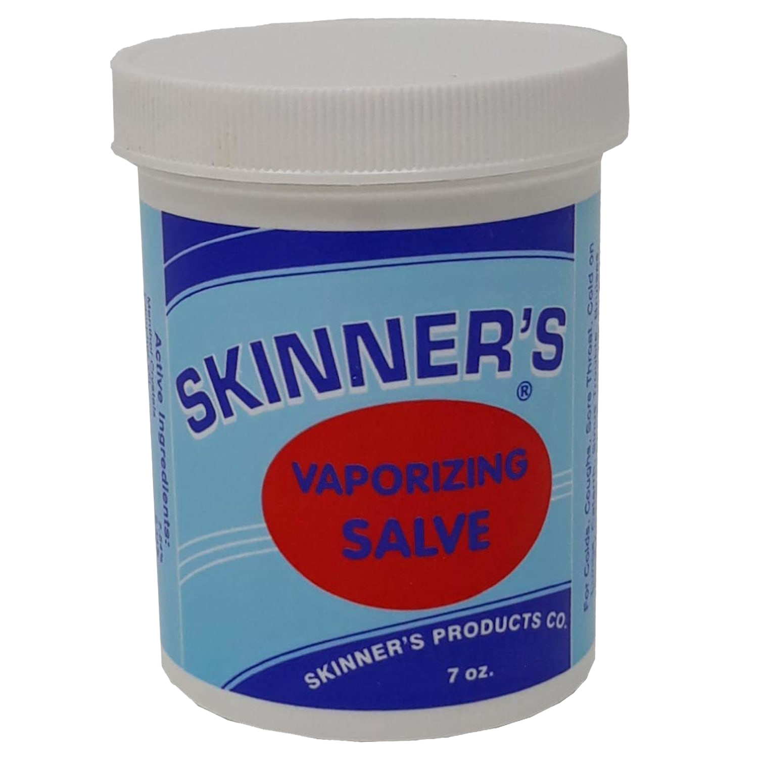 White plastic container of Skinner's vaporizing salve with a blue label, part of health and beauty under $50 collection