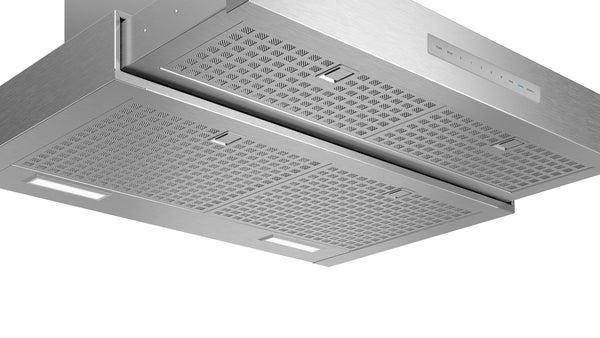 stainless steel drawer chimney wall hood with noise control and digital touch controls for kitchen improvement