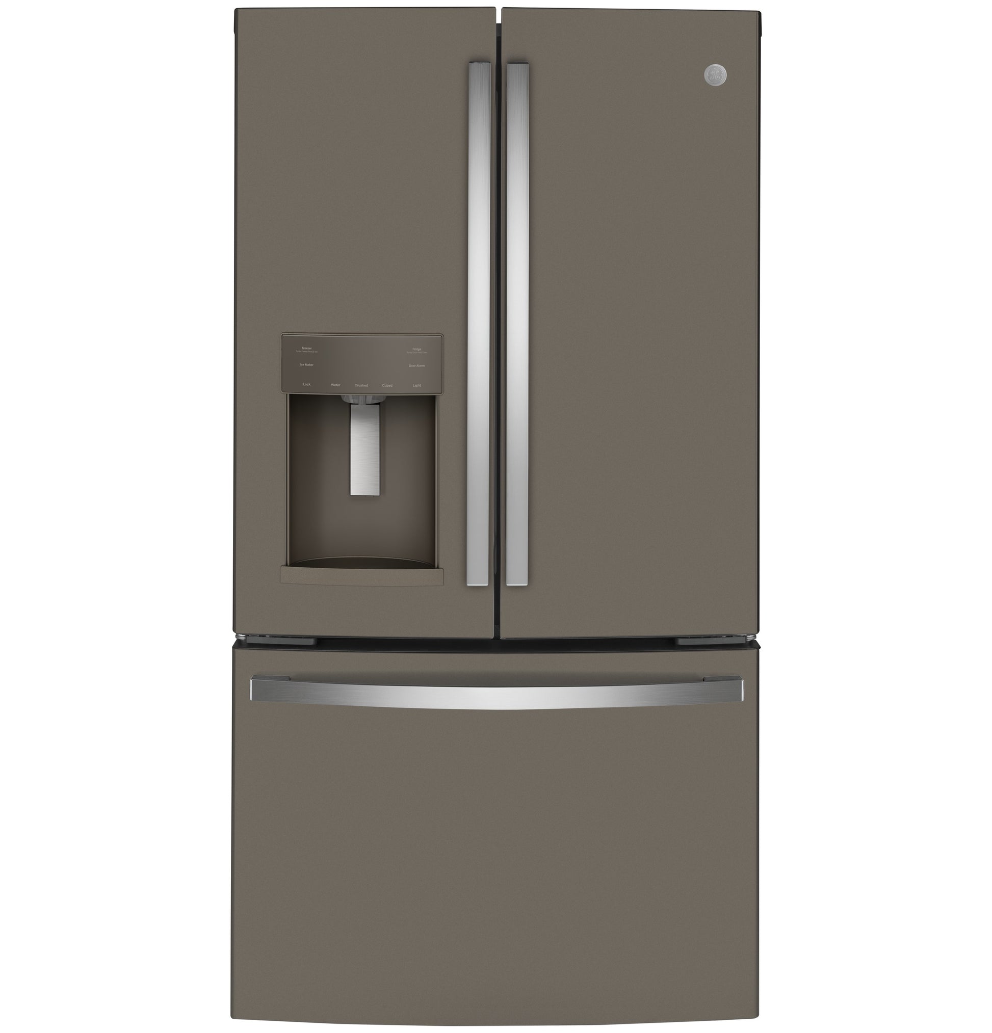 Counter-depth French-door refrigerator with water dispenser and bottom freezer in kitchen appliances and refrigerators collections
