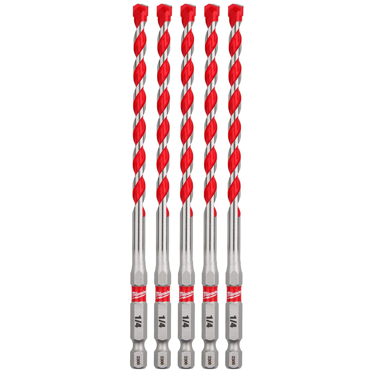 Milwaukee 1/4" x 4" x 6" SHOCKWAVE™ Impact Duty Carbide Hammer Drill Bits (5 PK)