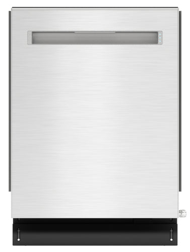 Front view of a stainless steel dishwasher with a horizontal window panel for kitchen and appliance collections at Hartville Hardware.