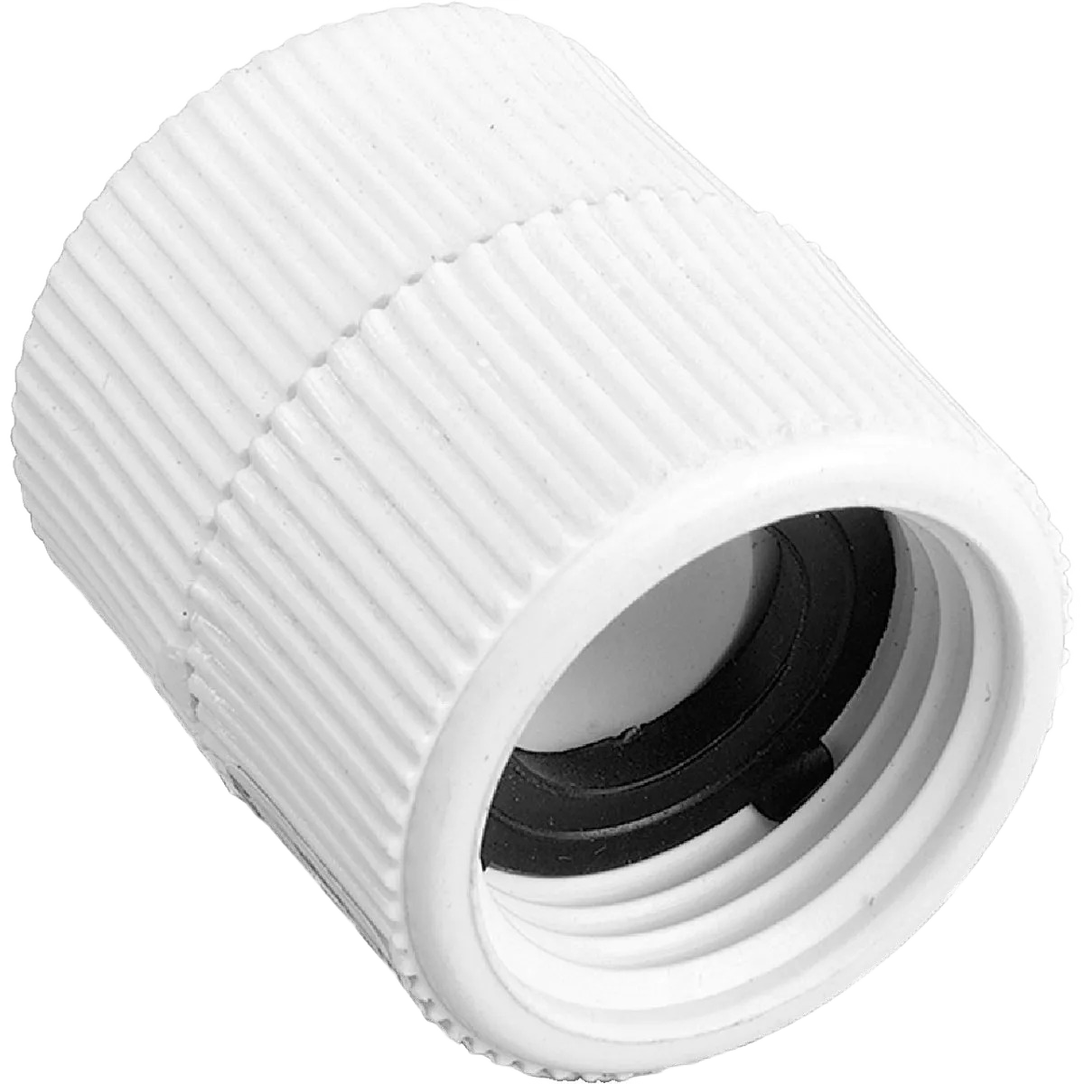 White PVC swivel hose connector with threaded fittings for garden irrigation in Lawn & Garden tools collection