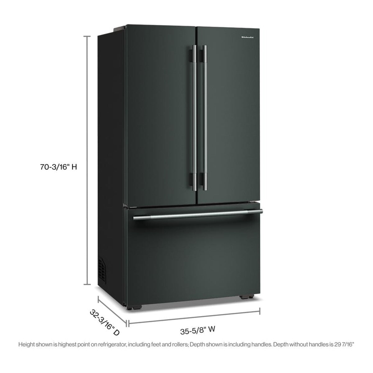 24 Cu. Ft. 36-Inch Counter-Depth French Door Refrigerator with Internal Water Dispenser in Juniper