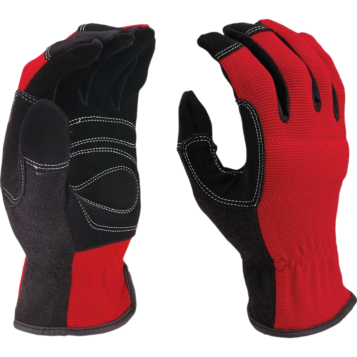 Men's XL red and black polyester spandex gloves for safety and work tasks in hardware and PPE collections under $50
