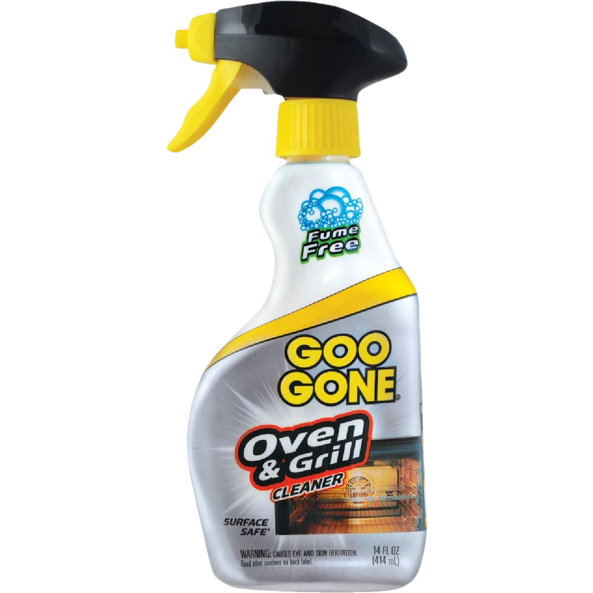 Spray bottle of fume-free oven and grill cleaner in cleaning supplies for home improvement and kitchen care
