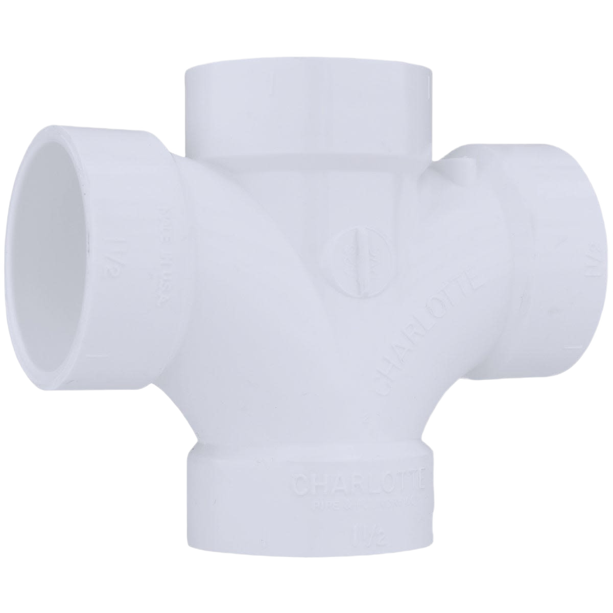White PVC double sanitary tee fitting for plumbing in Pipes & Fittings and Under $50 home improvement collections