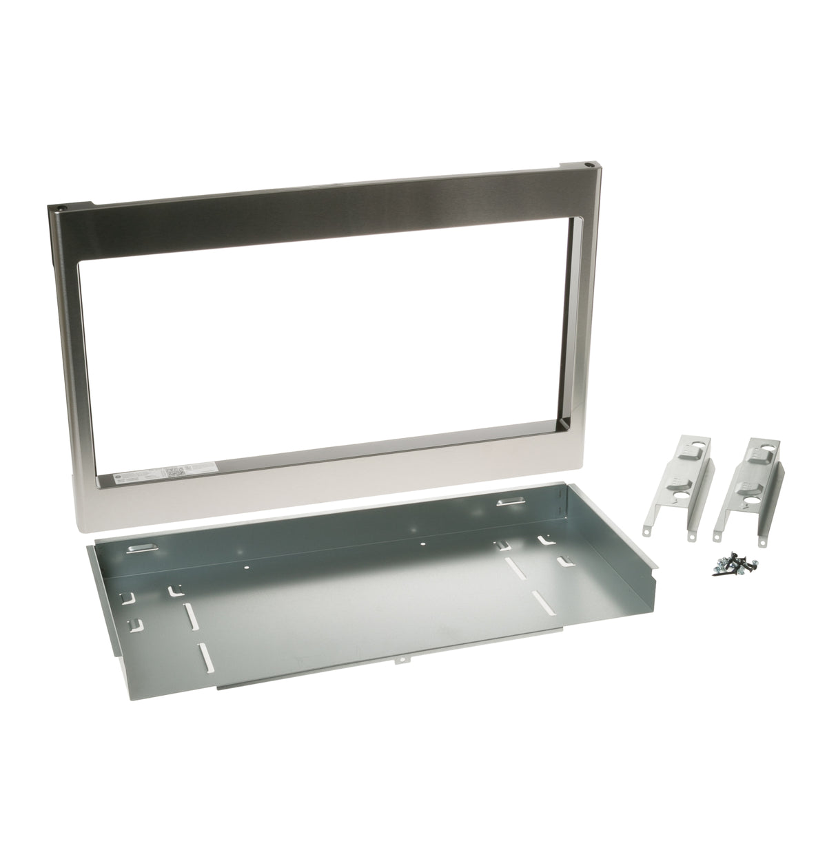 Stainless steel built-in trim kit components for 27-inch microwaves in kitchen appliances and home improvement collections