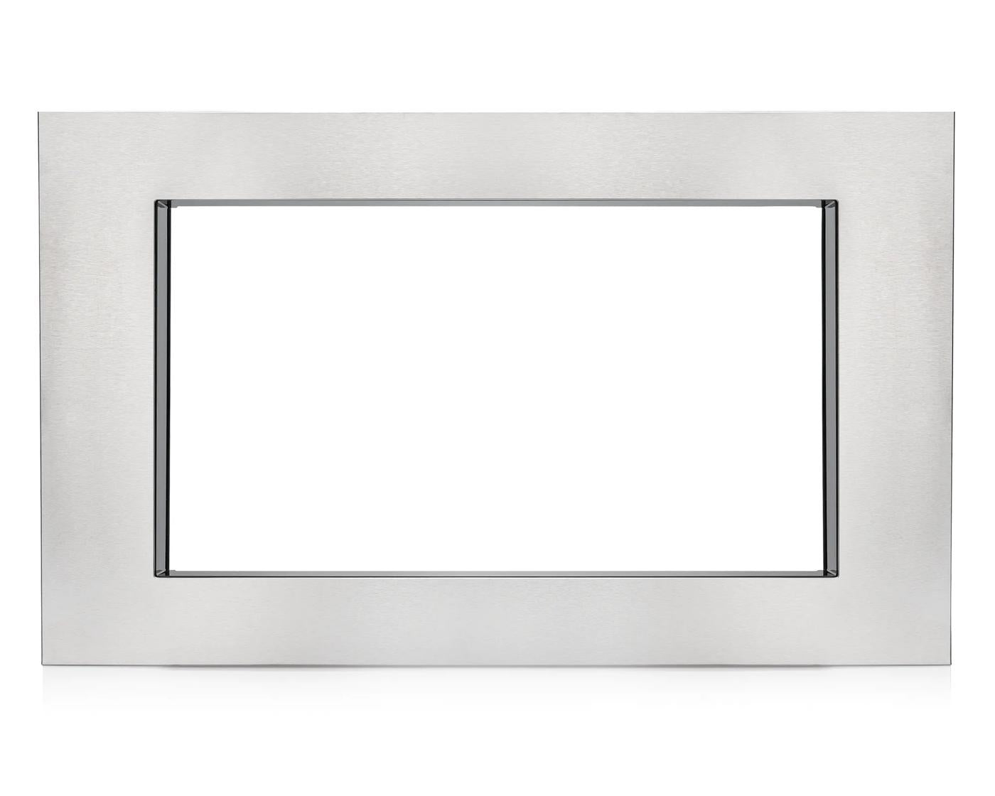 Stainless steel microwave trim kit designed for built-in installation in kitchen appliance parts and accessories collections