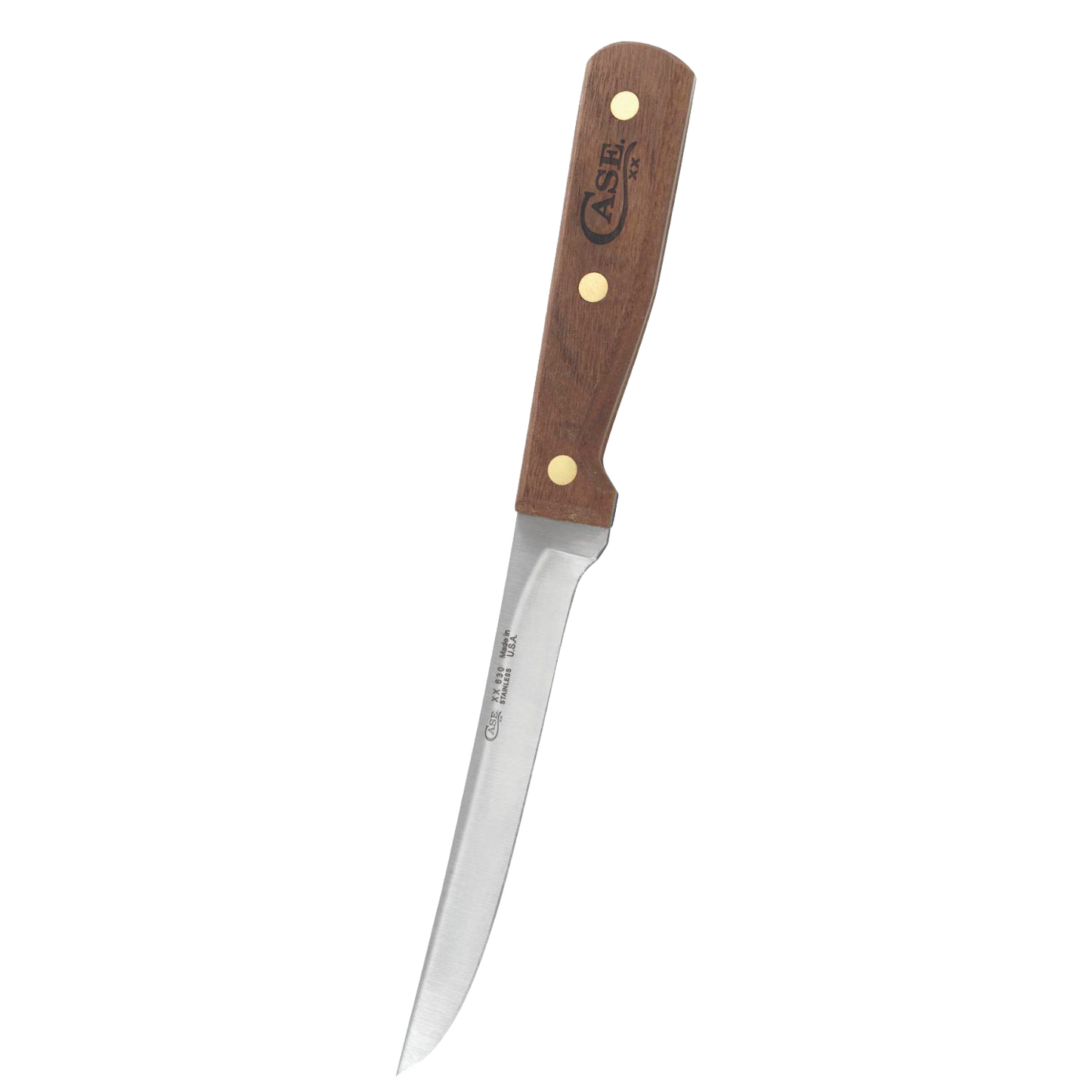 Kitchen boning knife with wooden handle and polished steel blade, durable cooking utensil under $100 for precise kitchen tasks