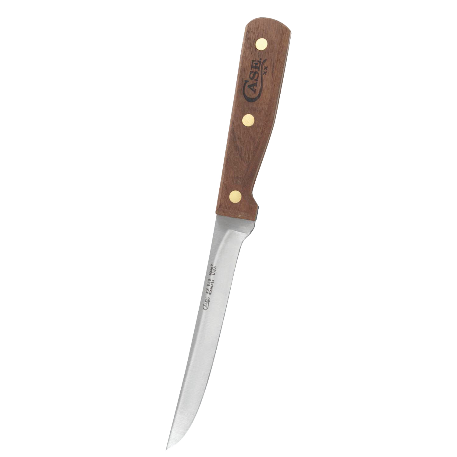 Kitchen boning knife with wooden handle and polished steel blade, durable cooking utensil under $100 for precise kitchen tasks
