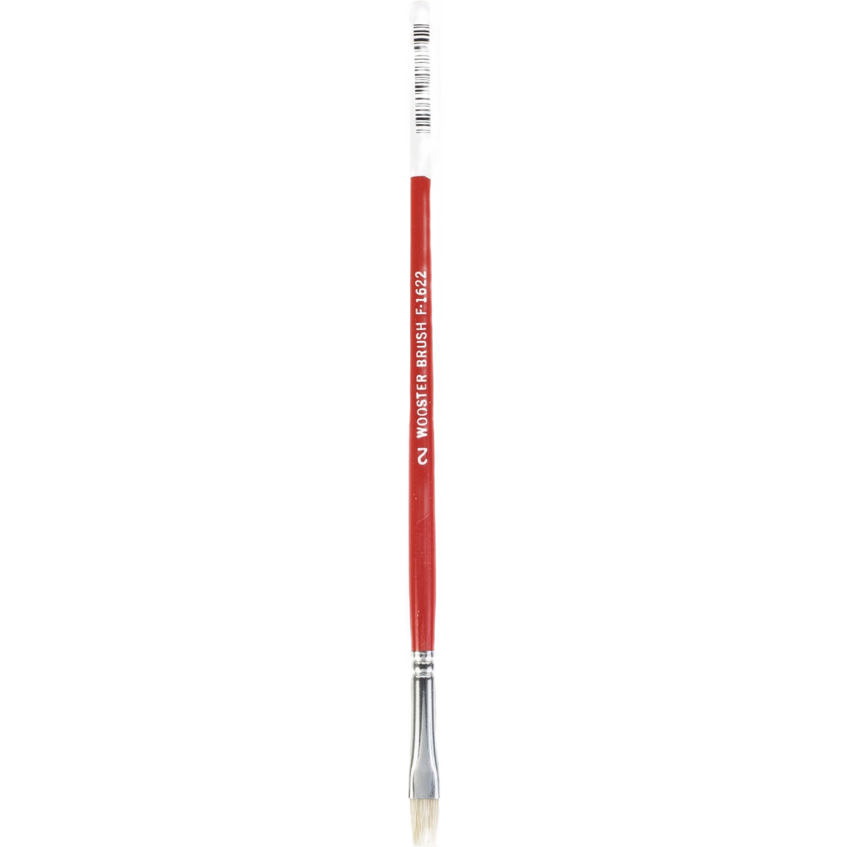 Fine art brush with white bristles and red handle for oil and acrylic painting in paint supplies and Wooster Brush collections