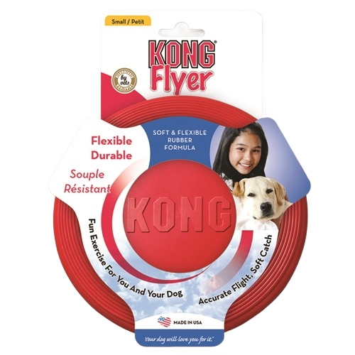 Red flexible rubber dog frisbee toy designed for durable outdoor play and fetch activities in pet supplies collection