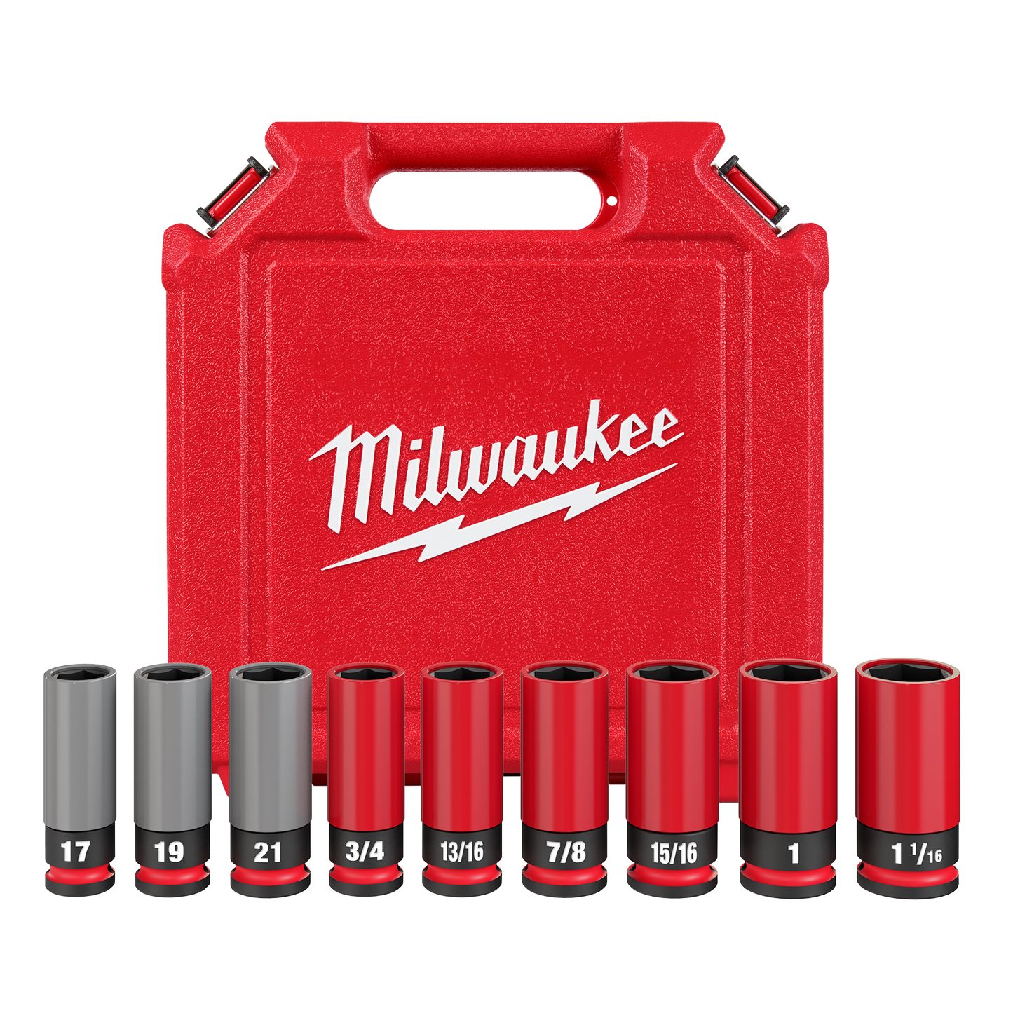 Milwaukee SHOCKWAVE™ Impact Duty 1/2 Drive SAE & Metric 9PC Lug Nut Wheel Socket Set