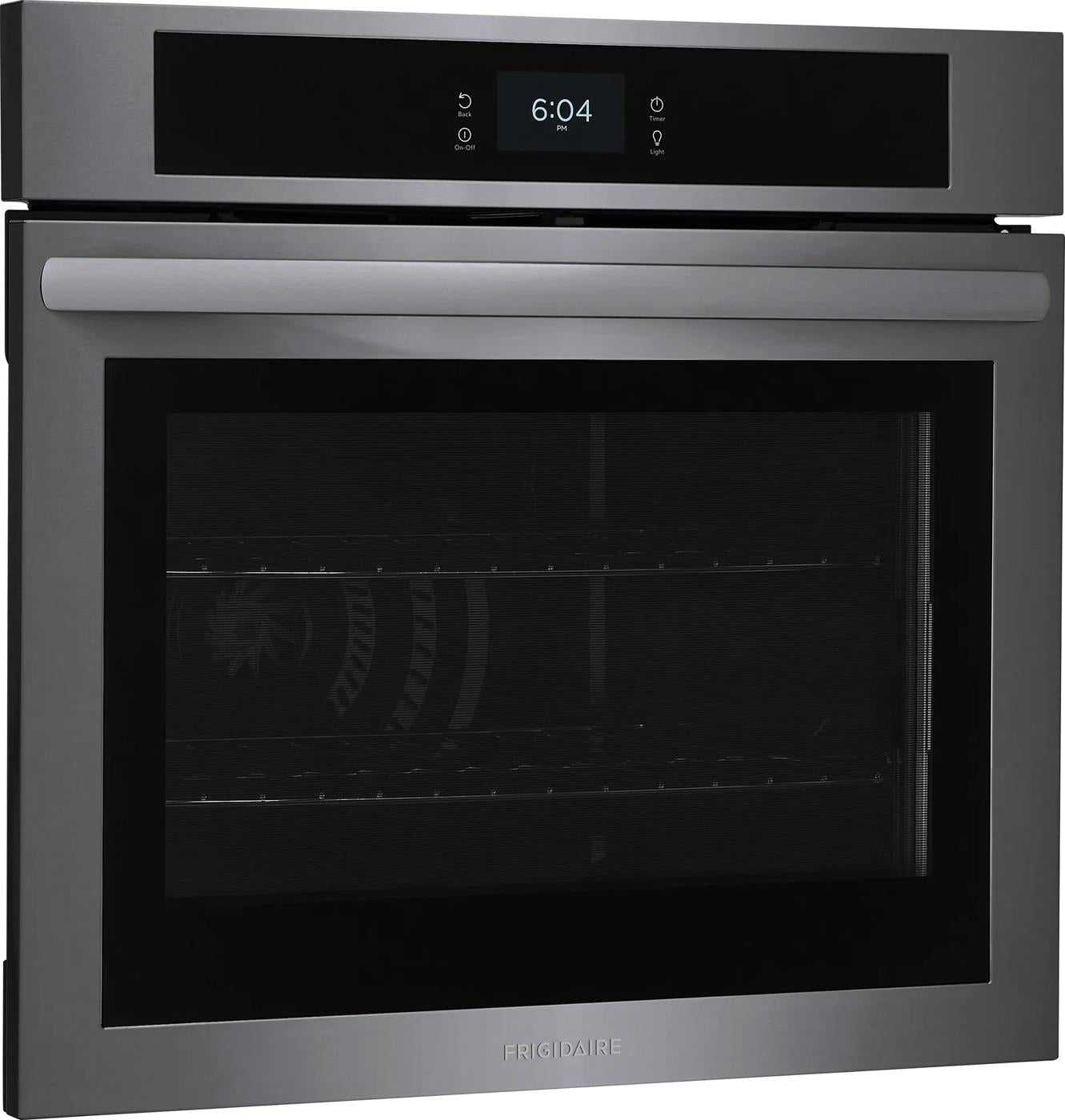 Stainless steel 30-inch electric wall oven with fan convection and digital touch controls from kitchen appliances collection